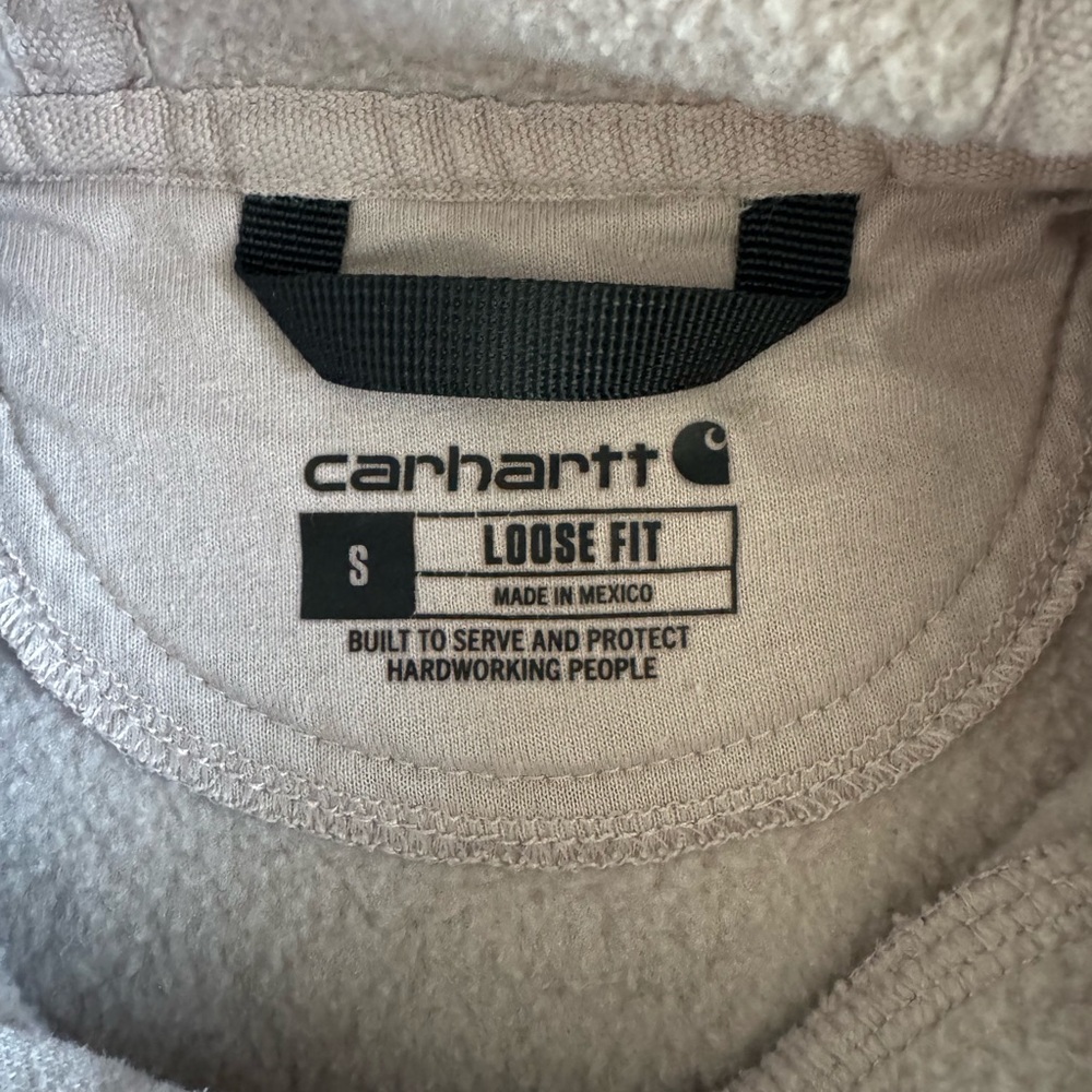 Carhartt Loose Fit Workwear Hoodie Oversized Sweatshirt Dusty Mauve Beige Small - Picture 5 of 6